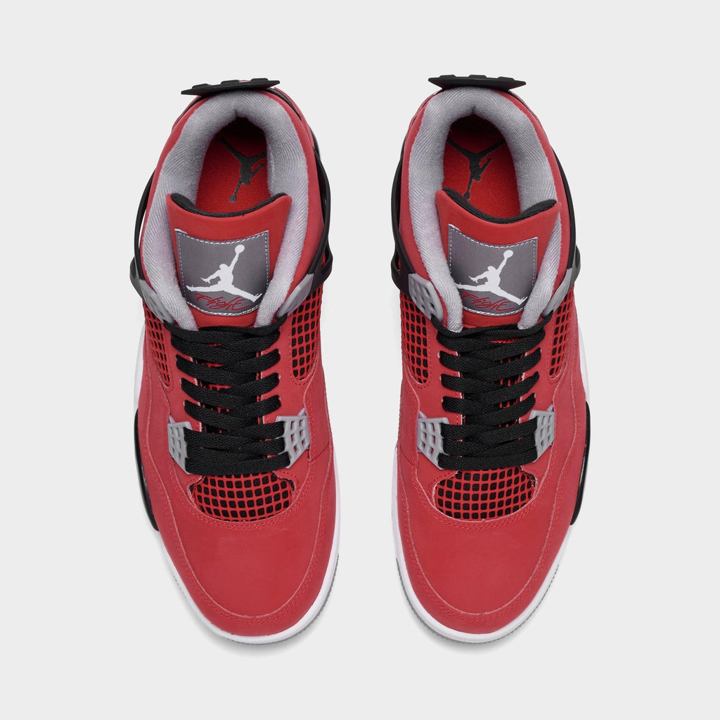 Men's Air Jordan Retro 4 Basketball Shoes - Fire Red/White/Black/Cement Grey - view 5