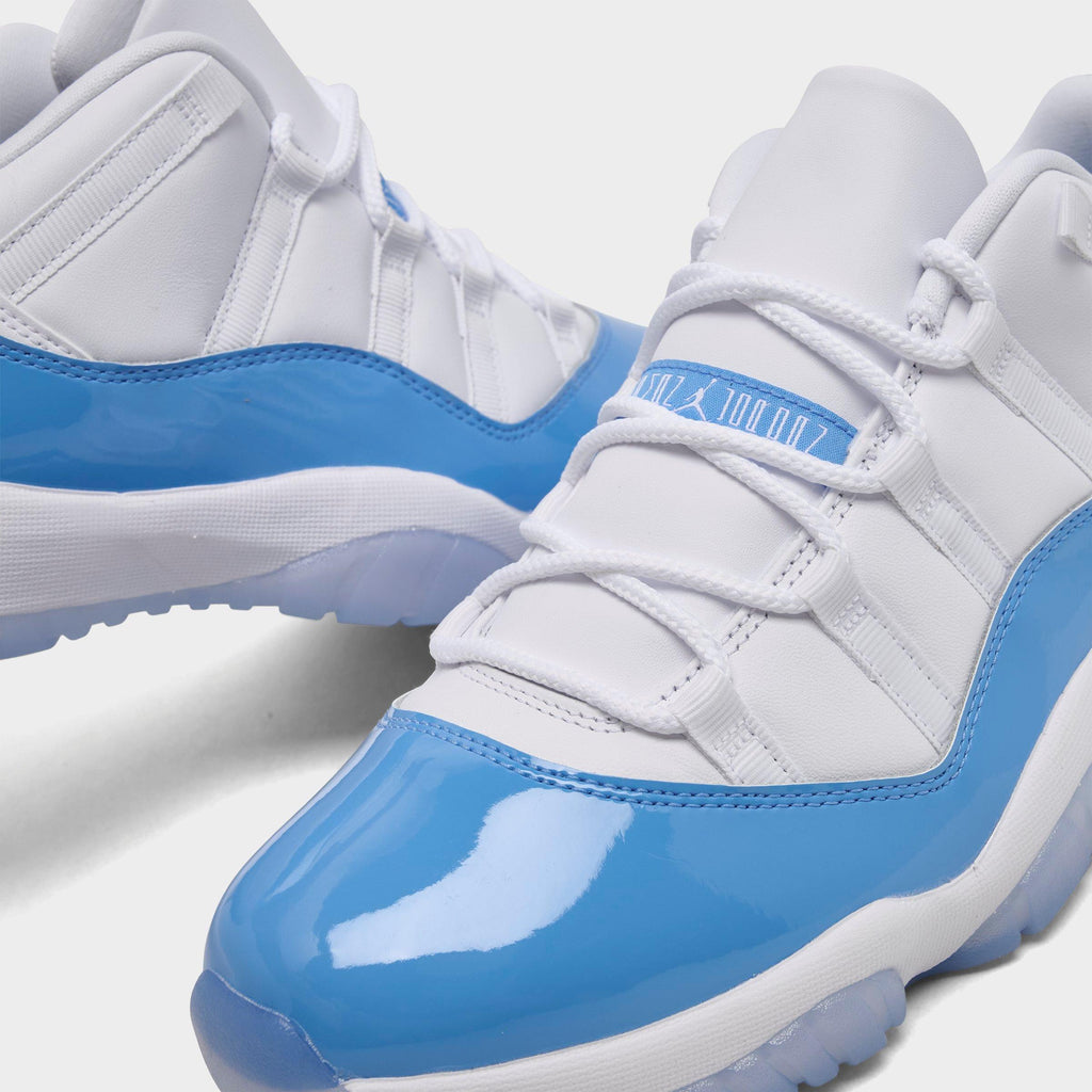 Men's Air Jordan Retro 11 Low Basketball Shoes - White/University Blue/Black - view 3