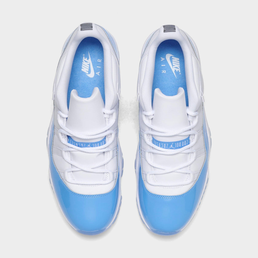 Men's Air Jordan Retro 11 Low Basketball Shoes - White/University Blue/Black - view 5