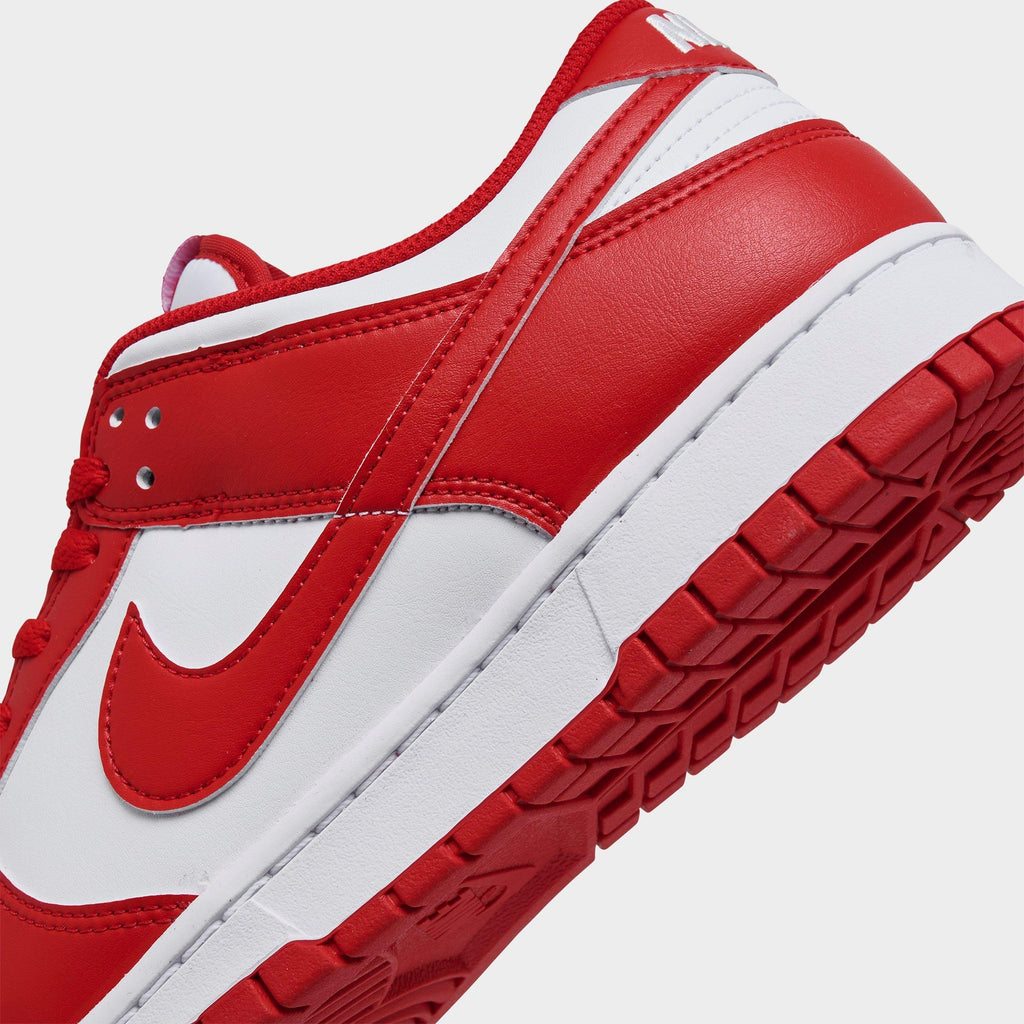 Men's Nike Dunk Low Retro Casual Shoes - White/University Red/White - view 3