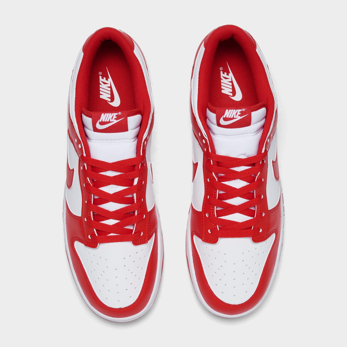 Men's Nike Dunk Low Retro Casual Shoes - White/University Red/White - view 5