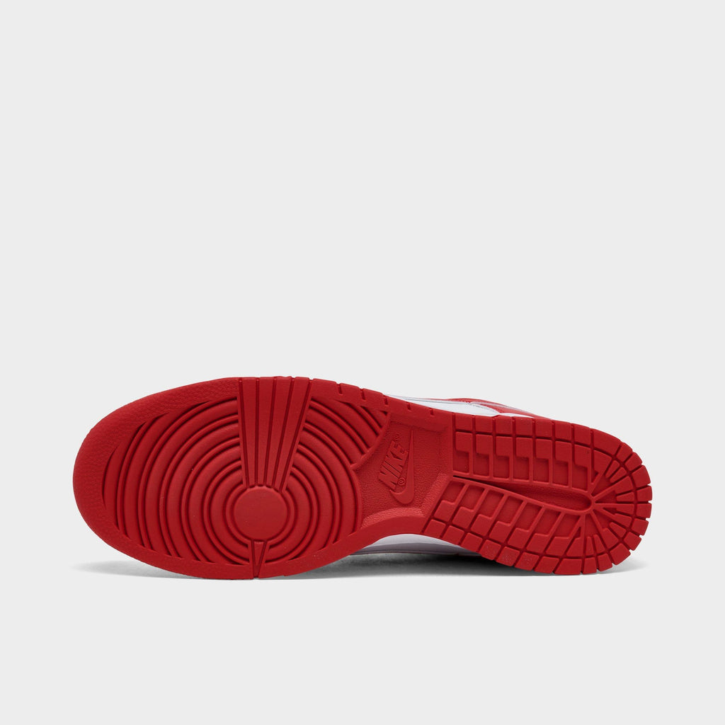 Men's Nike Dunk Low Retro Casual Shoes - White/University Red/White - view 6