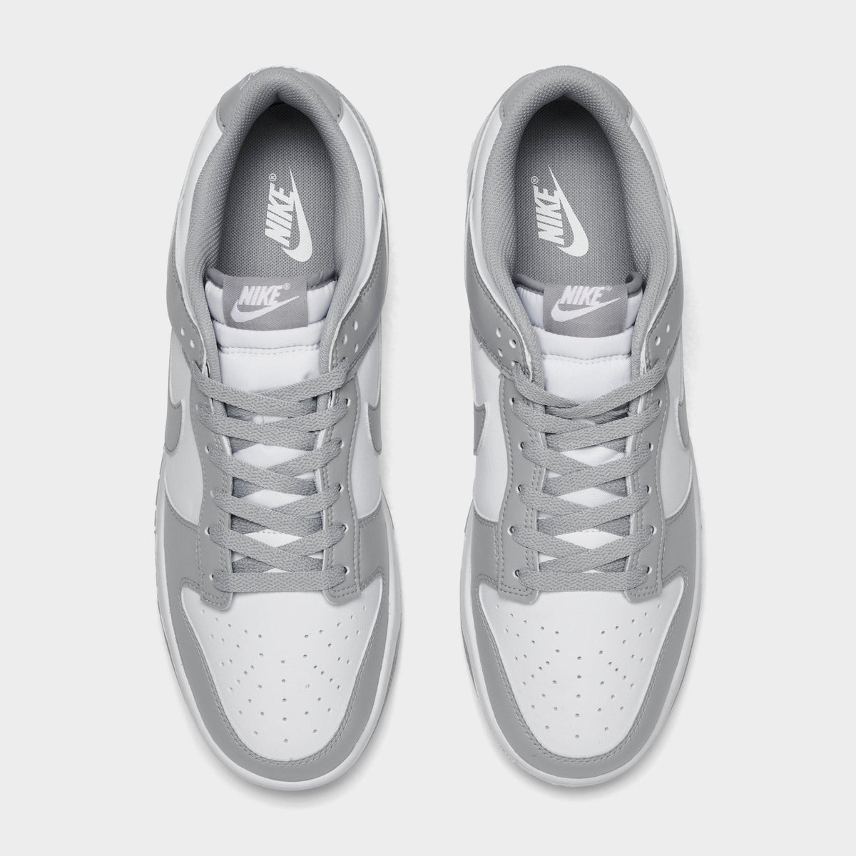 Men's Nike Dunk Low Retro Casual Shoes - White/White/Light Smoke Grey - view 5