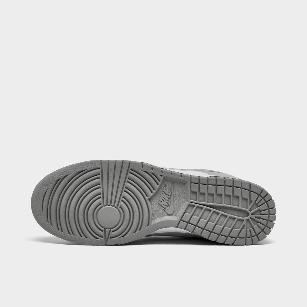 Men's Nike Dunk Low Retro Casual Shoes - White/White/Light Smoke Grey - view 6