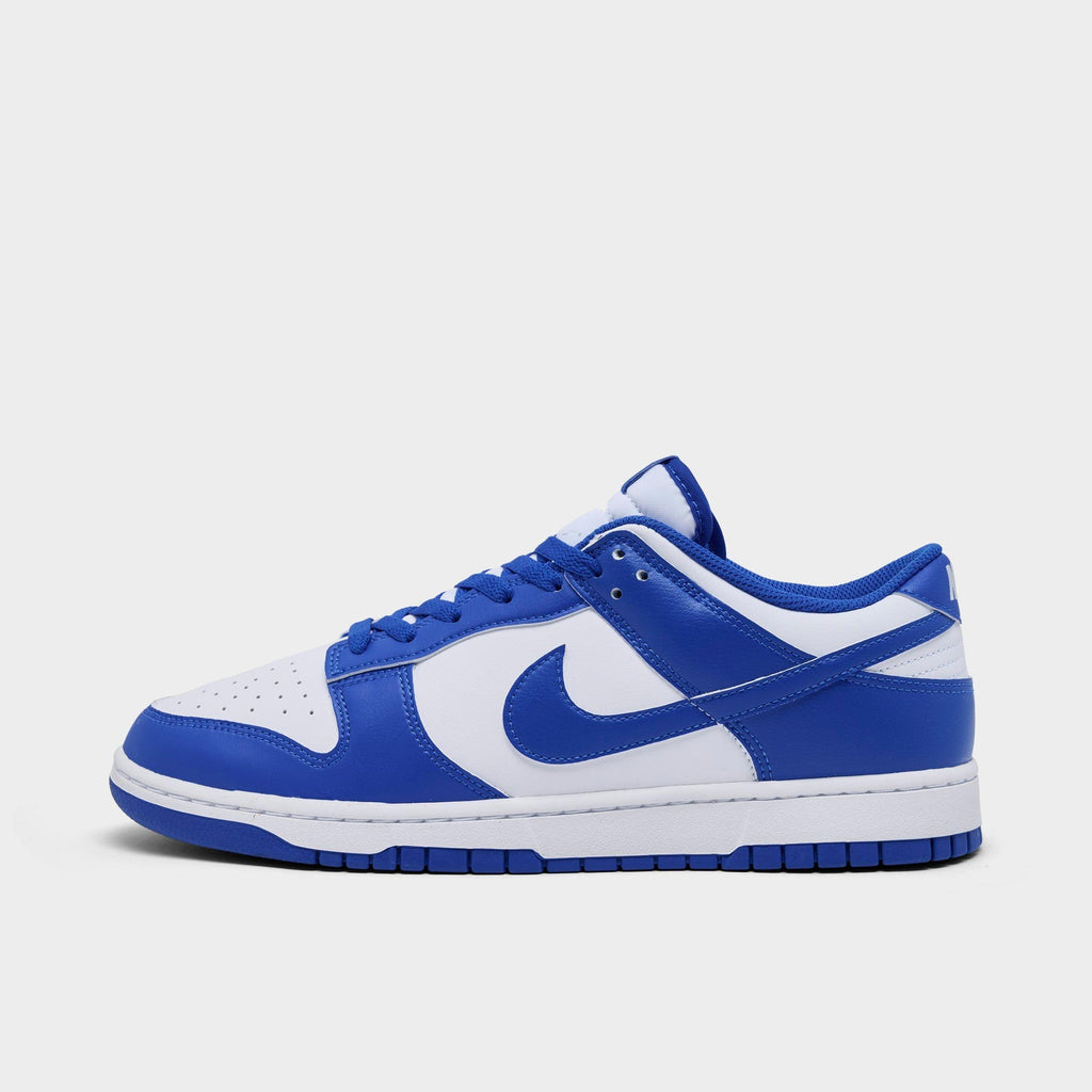 Men's Nike Dunk Low Retro Casual Shoes - White/Hyper Royal