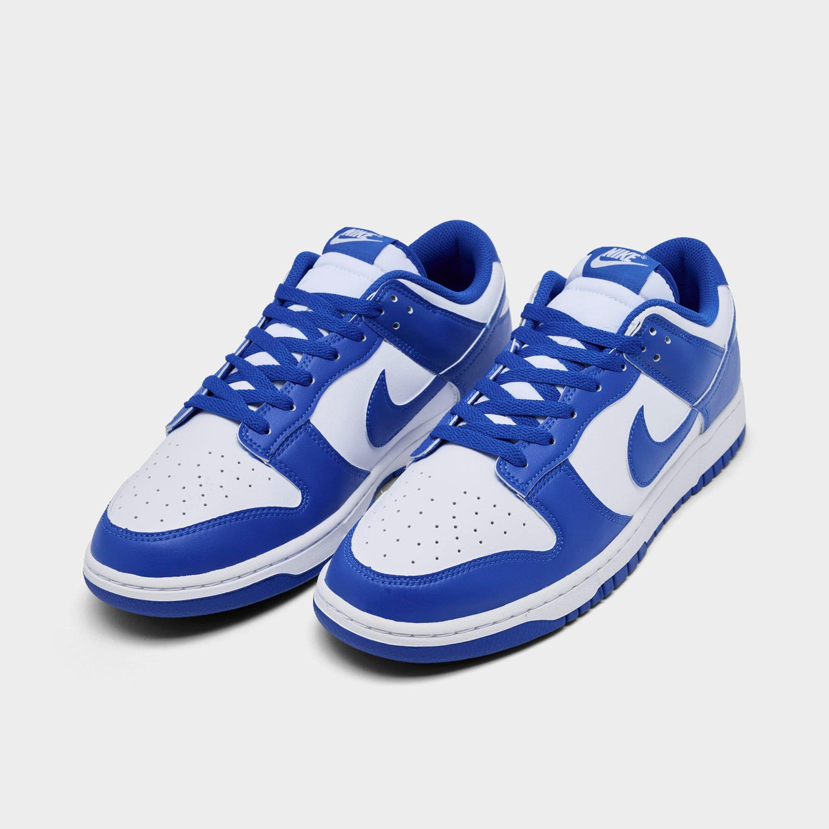Men's Nike Dunk Low Retro Casual Shoes - White/Hyper Royal - view 2