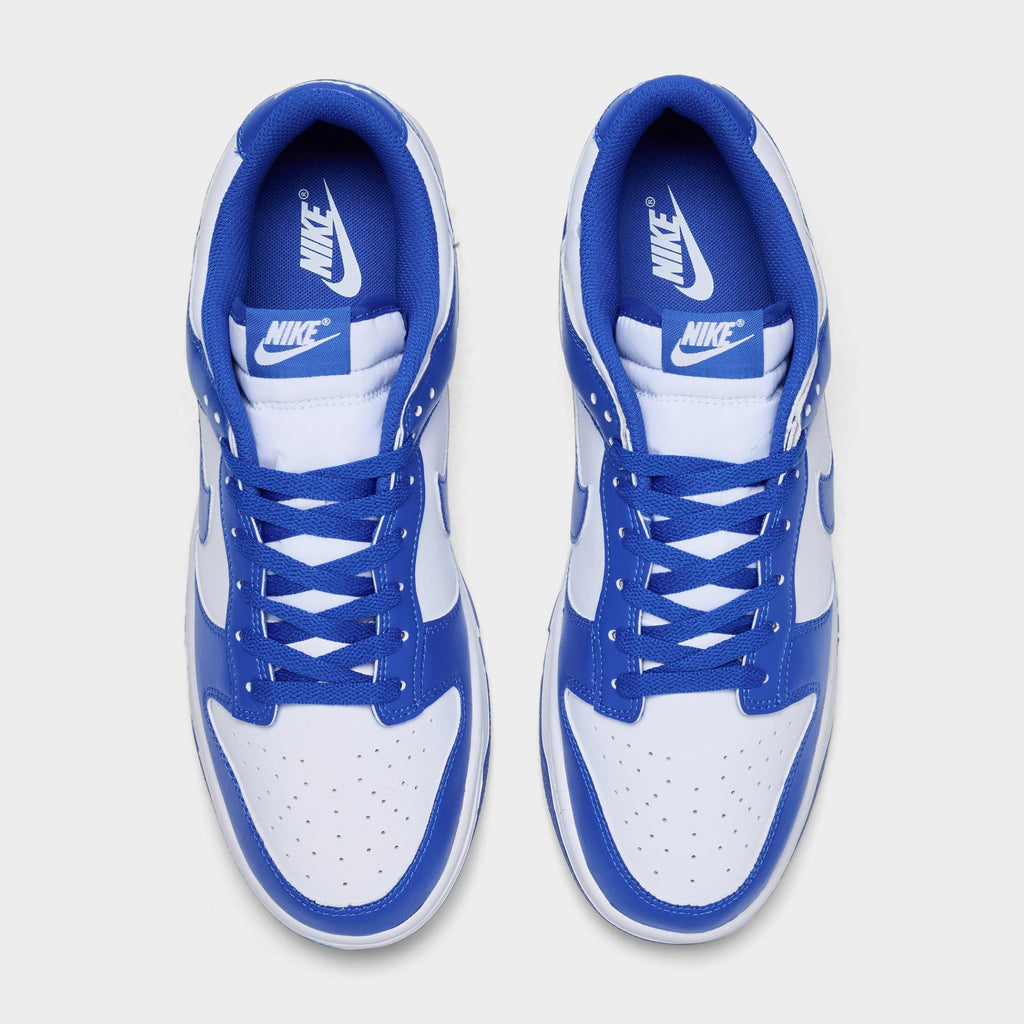 Men's Nike Dunk Low Retro Casual Shoes - White/Hyper Royal - view 5