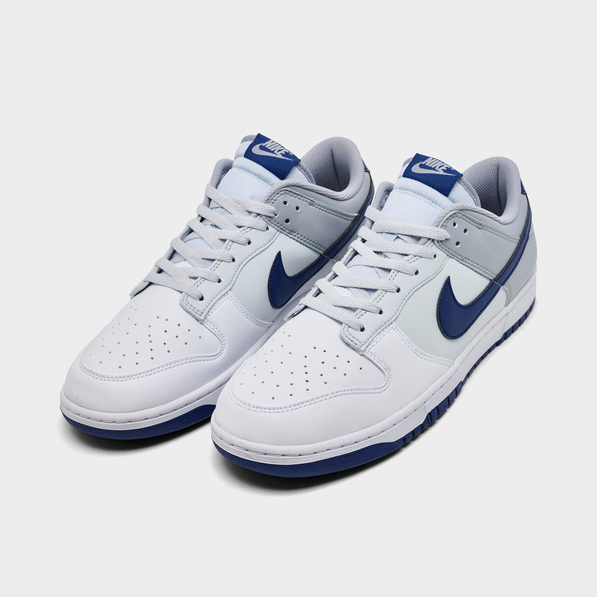 Men's Nike Dunk Low Retro Casual Shoes - White/Deep Royal/Pure Platinum/Wolf Grey - view 2