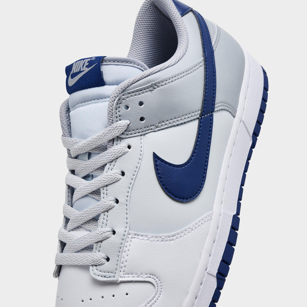 Men's Nike Dunk Low Retro Casual Shoes - White/Deep Royal/Pure Platinum/Wolf Grey - view 3