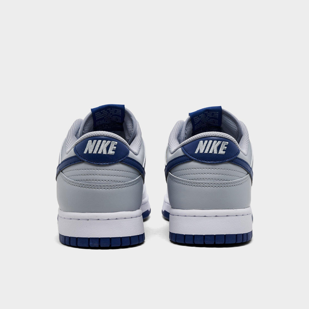 Men's Nike Dunk Low Retro Casual Shoes - White/Deep Royal/Pure Platinum/Wolf Grey - view 4