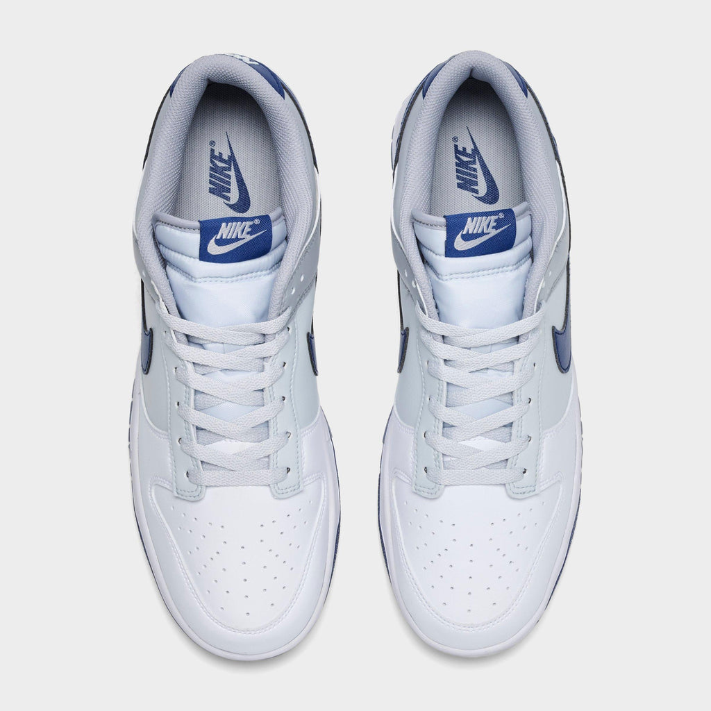 Men's Nike Dunk Low Retro Casual Shoes - White/Deep Royal/Pure Platinum/Wolf Grey - view 5
