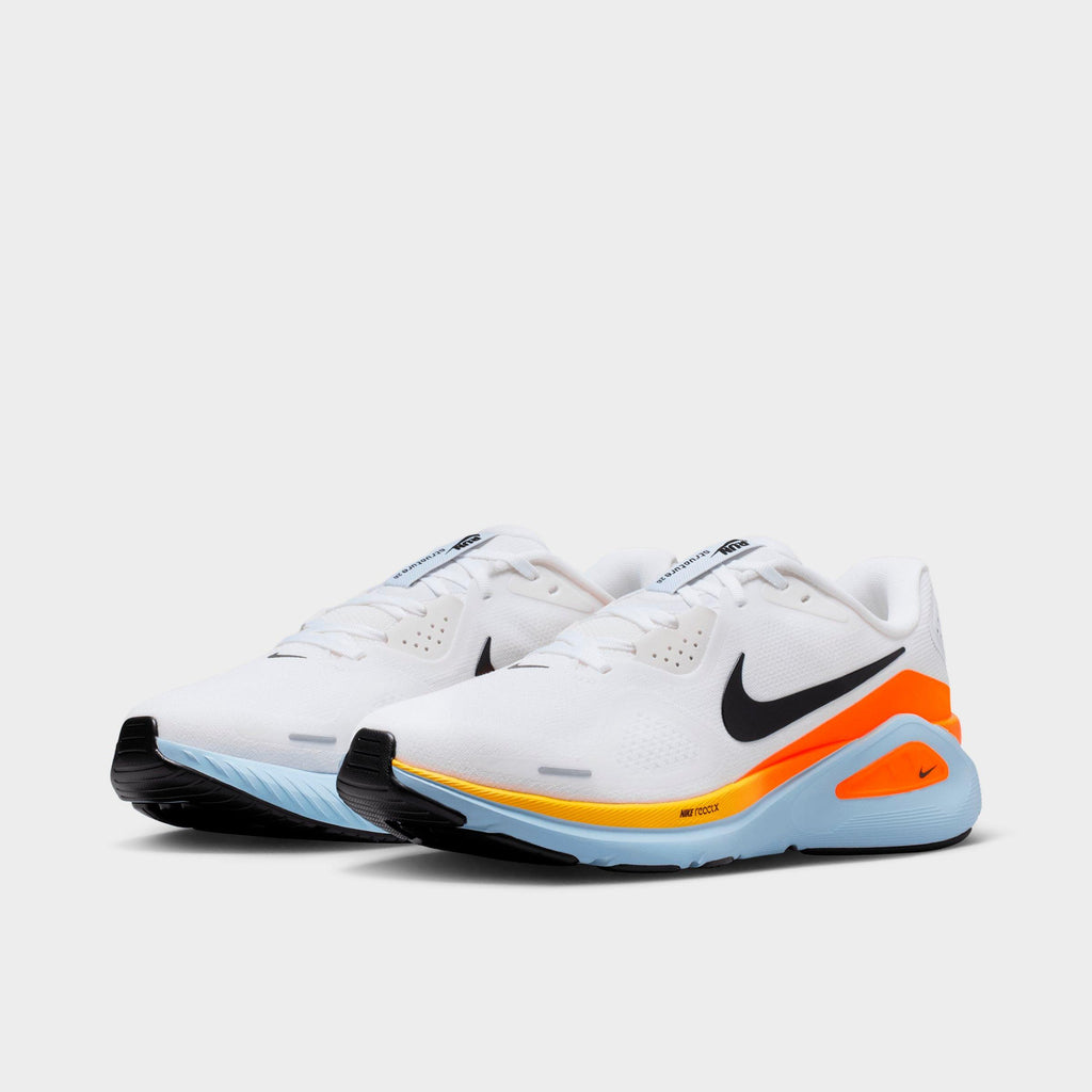 Men's Nike Structure 26 Running Shoes - White/Hydrogen Blue/Total Orange/Black - view 2