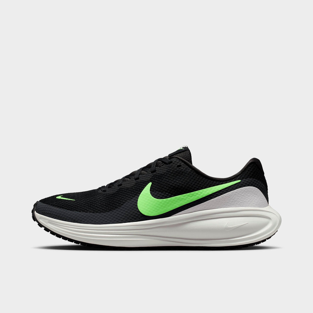 Men's Nike Revolution 8 Running Shoes - Black/Summit White/Football Grey/Lime Blast