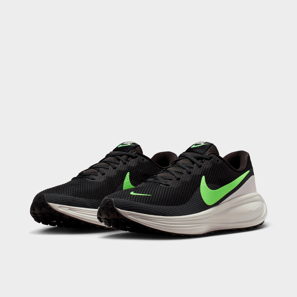 Men's Nike Revolution 8 Running Shoes - Black/Summit White/Football Grey/Lime Blast - view 2