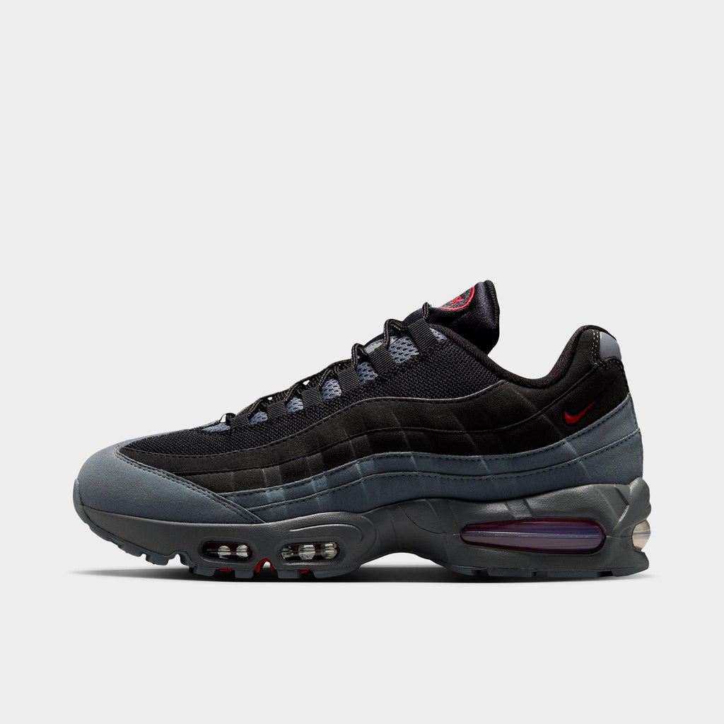 Men's Nike Air Max 95 Big Bubble Casual Shoes - Black/Smoke Grey/Dark Smoke Grey/Tough Red
