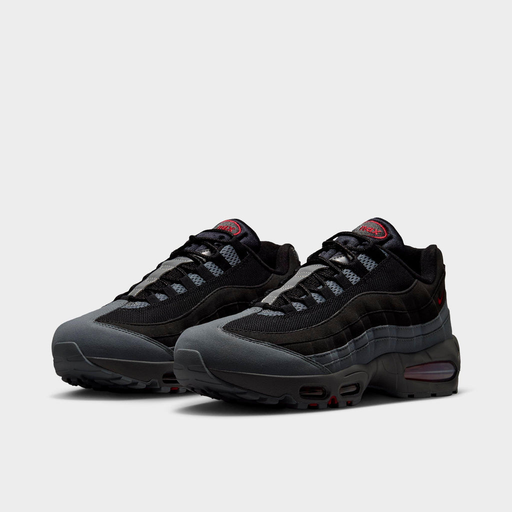 Men's Nike Air Max 95 Big Bubble Casual Shoes - Black/Smoke Grey/Dark Smoke Grey/Tough Red - view 2