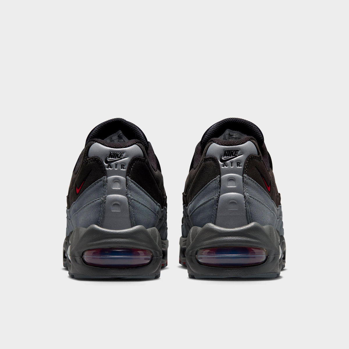 Men's Nike Air Max 95 Big Bubble Casual Shoes - Black/Smoke Grey/Dark Smoke Grey/Tough Red - view 4