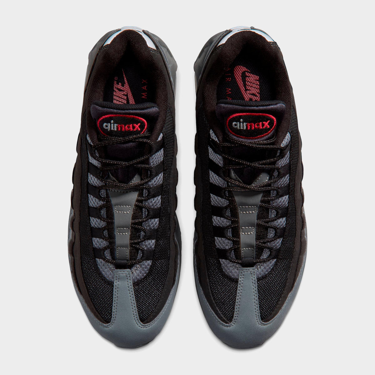 Men's Nike Air Max 95 Big Bubble Casual Shoes - Black/Smoke Grey/Dark Smoke Grey/Tough Red - view 5