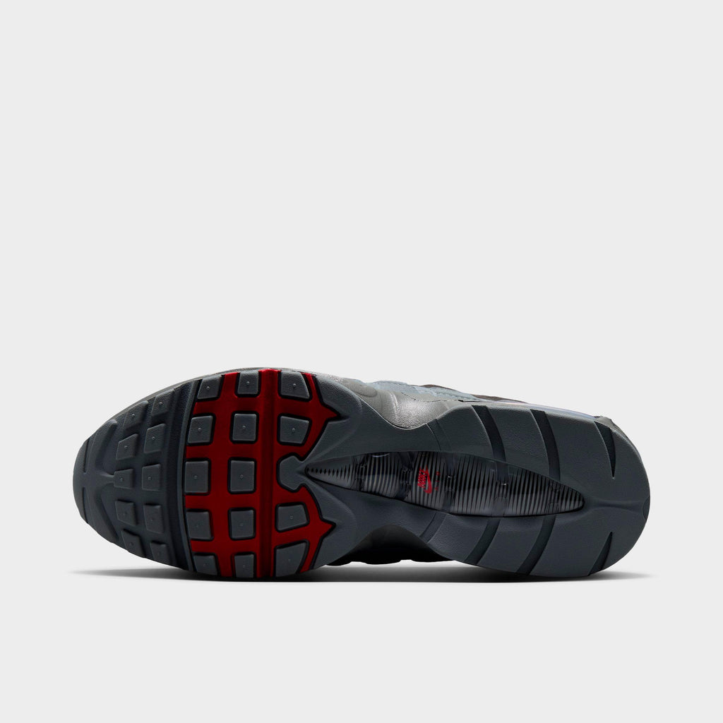 Men's Nike Air Max 95 Big Bubble Casual Shoes - Black/Smoke Grey/Dark Smoke Grey/Tough Red - view 6