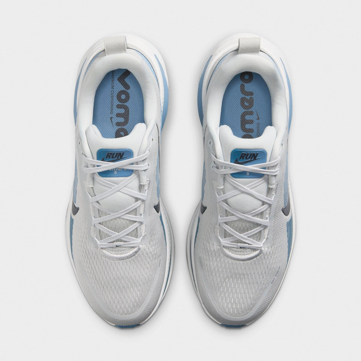 Men's Nike Vomero 18 Running Shoes - Grey Fog/Off White/Work Blue/Dark Obsidian - view 5