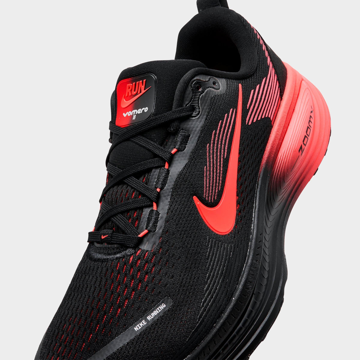 Men's Nike Vomero 18 Running Shoes - Black/Bright Crimson/University Red - view 3