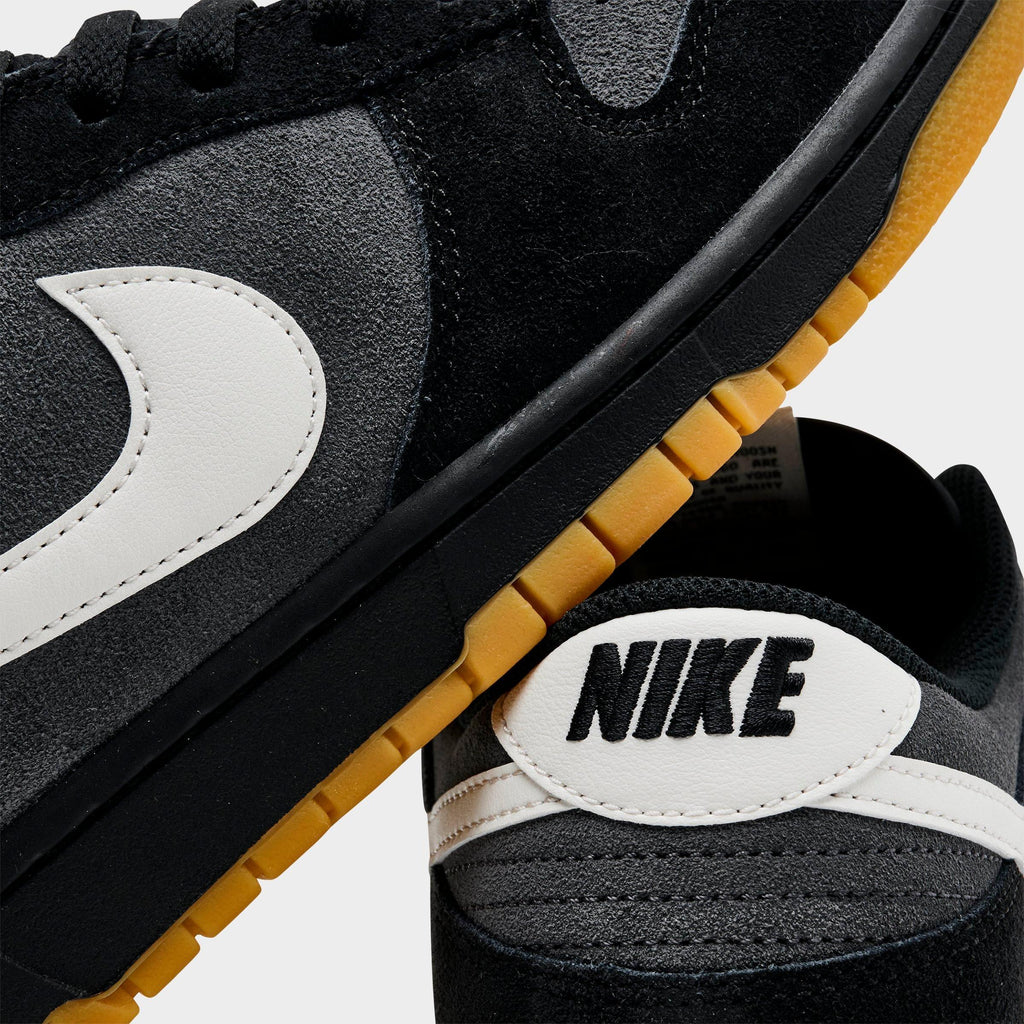 Men's Nike Dunk Low Retro SE Casual Shoes - Black/Grey/Gum - view 3