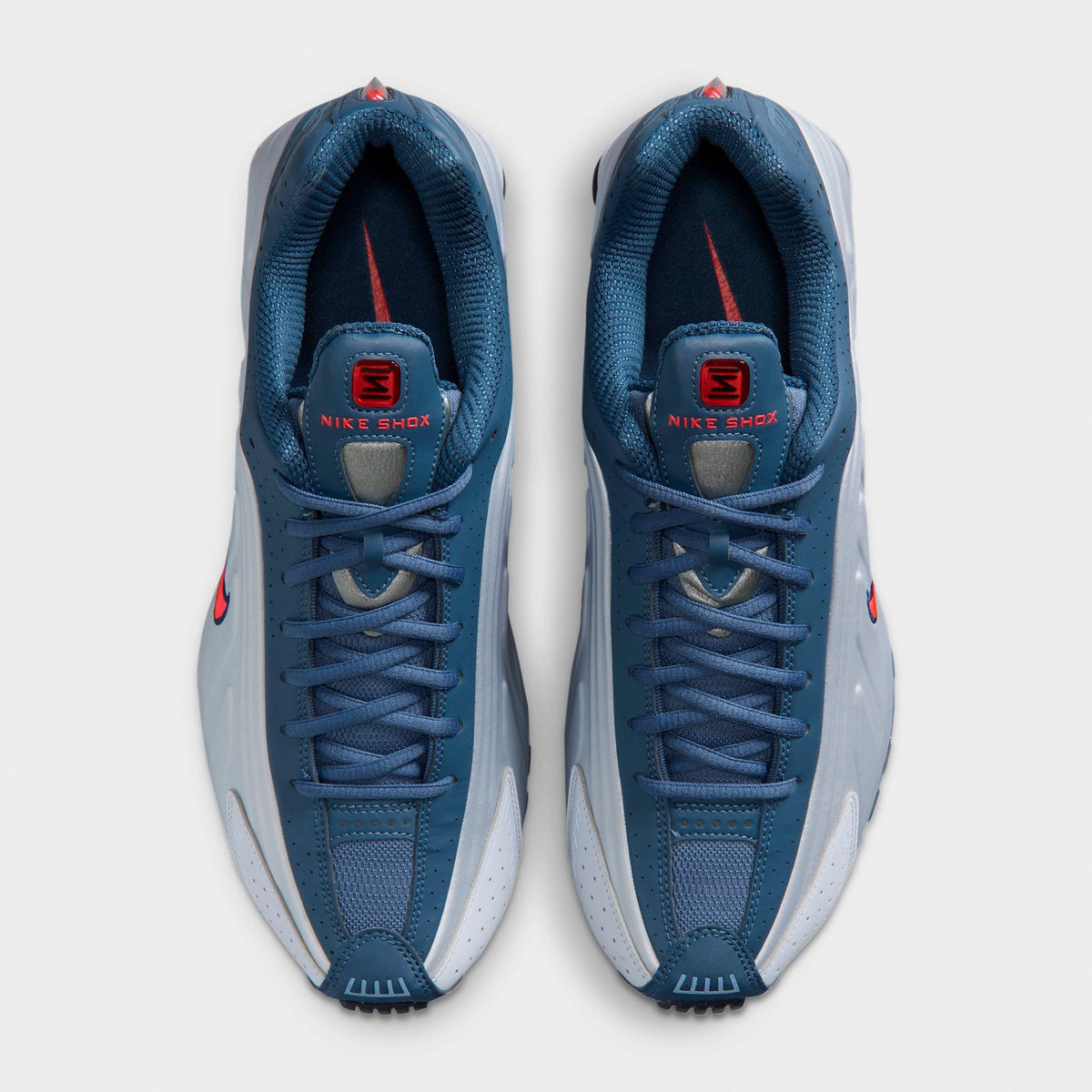 Men's Nike Shox R4 Casual Shoes - Football Grey/New Slate/Blue Eclipse/Bright Crimson - view 5