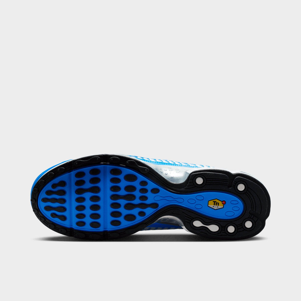 Men's Nike Air Max Plus VII Casual Shoes - White/Blue Crystal/Metallic Silver/White - view 6