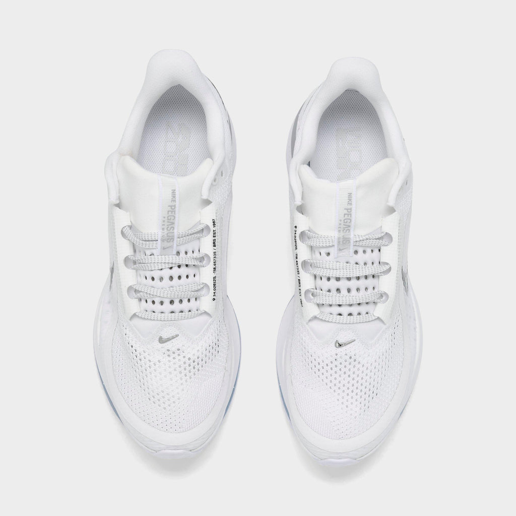 Men's Nike Pegasus Premium Running Shoes - White/Metallic Silver/Metallic Silver - view 5