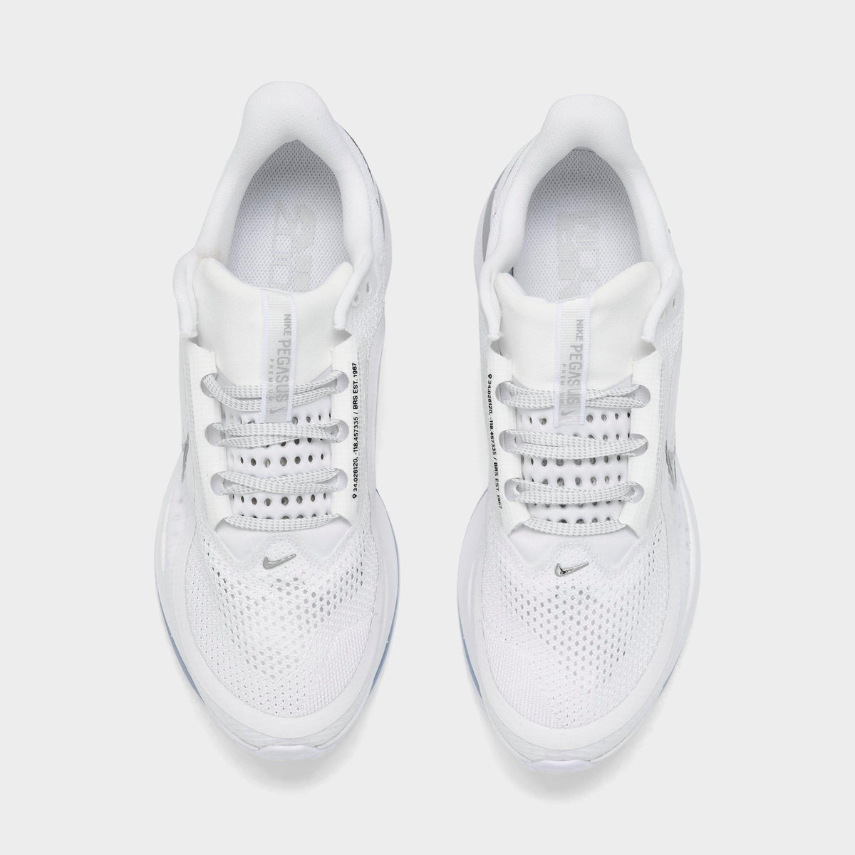 Men's Nike Pegasus Premium Running Shoes - White/Metallic Silver/Metallic Silver - view 5