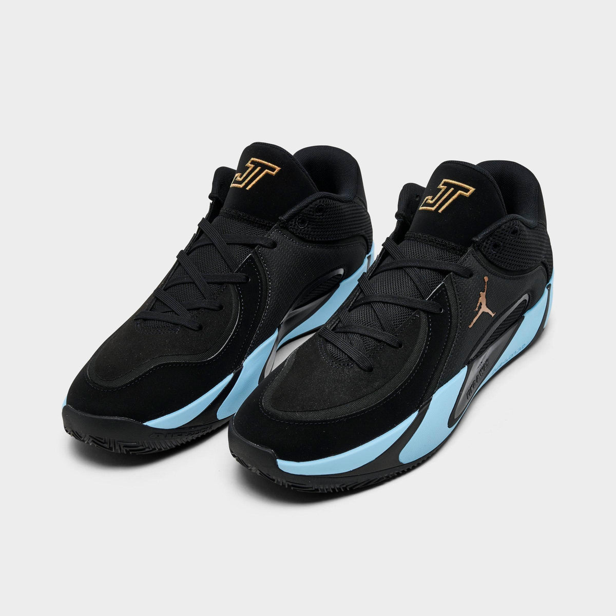 Men's Jordan Tatum 4 Basketball Shoes - Black/Ice Blue - view 2