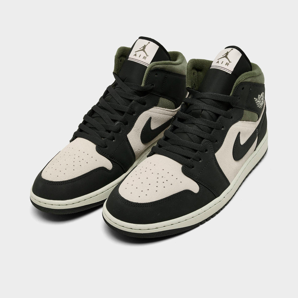 Men's Air Jordan Retro 1 Mid SE Casual Shoes - Light Orewood Brown/Medium Olive/Sail/Off Noir - view 2