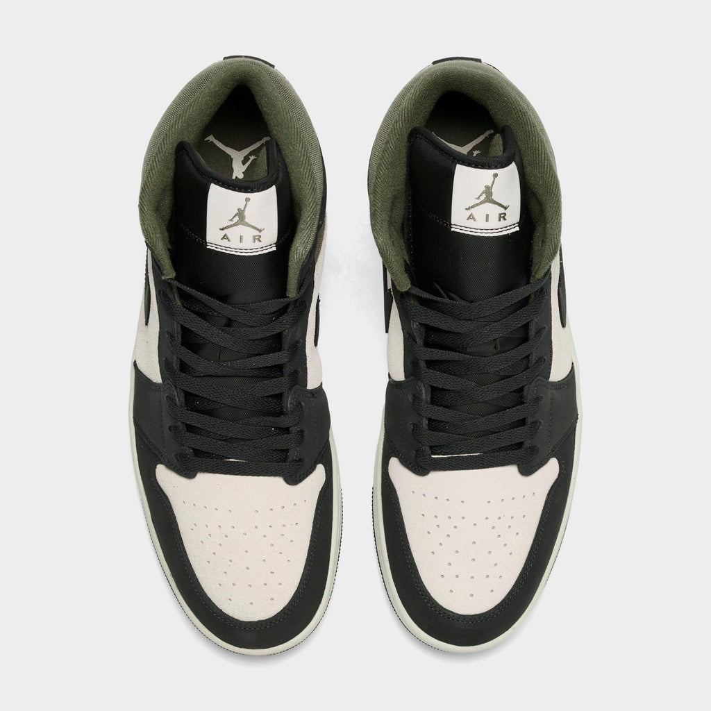 Men's Air Jordan Retro 1 Mid SE Casual Shoes - Light Orewood Brown/Medium Olive/Sail/Off Noir - view 5