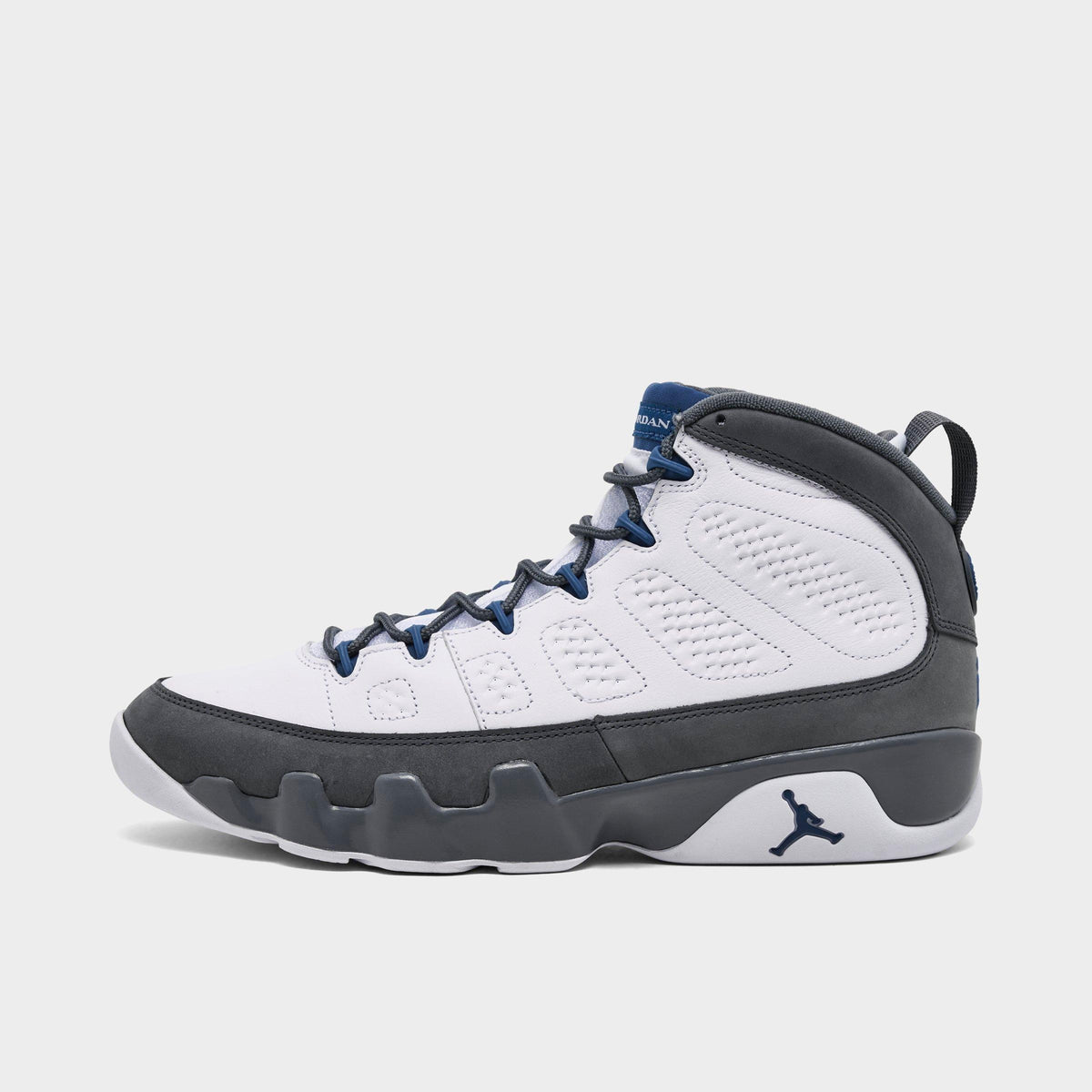 Men's Air Jordan Retro 9 Basketball Shoes - White/French Blue/Flint Grey