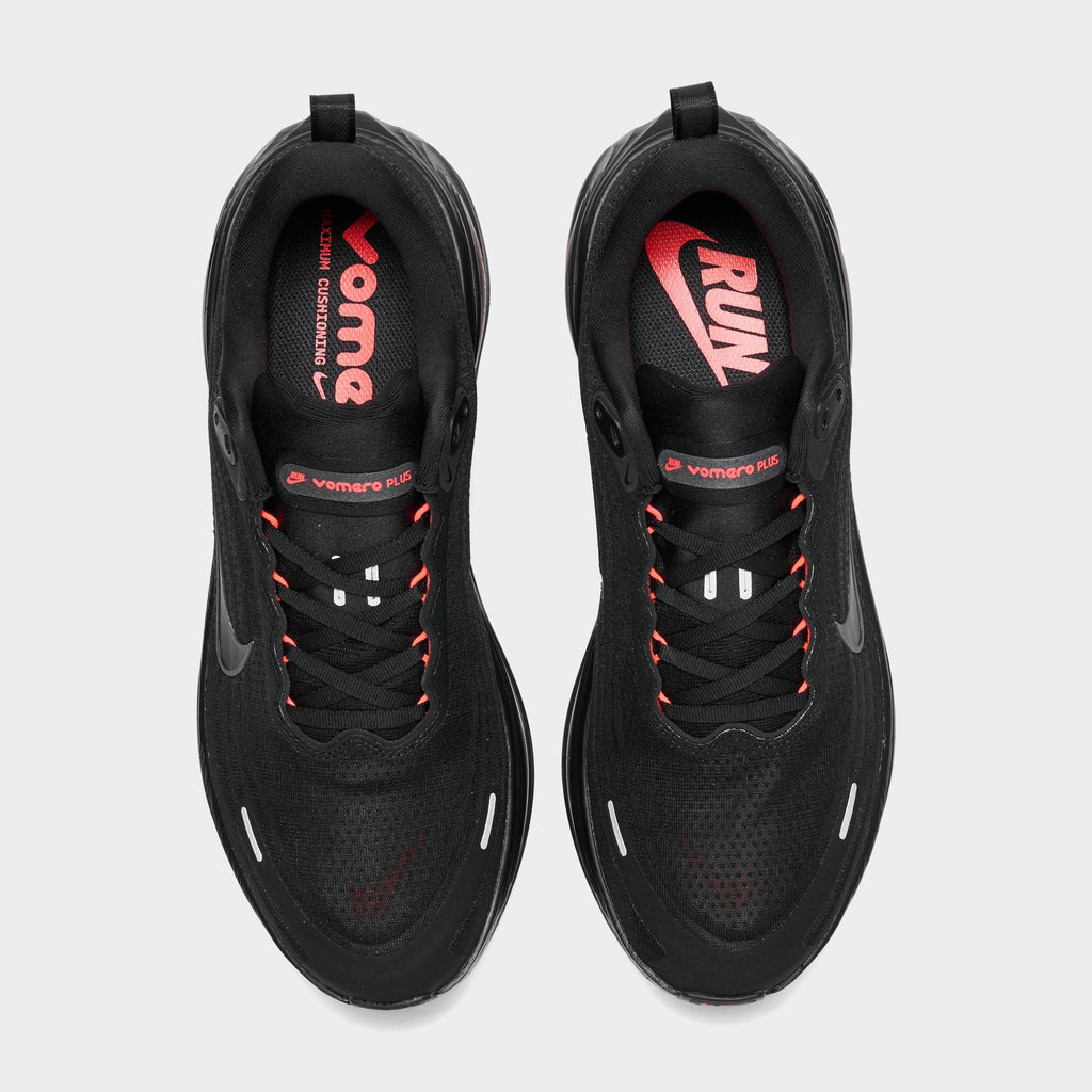 Men's Nike Vomero Plus Running Shoes - Black/Black/Bright Crimson/Wolf Grey - view 5