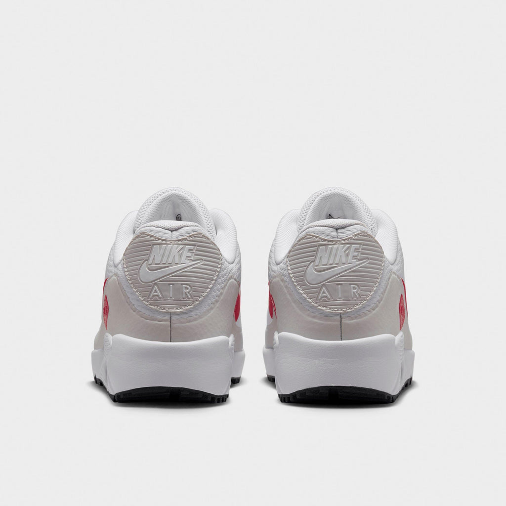 Men's Nike Air Max 90 Golf Shoes - White/Photon Dust/Midnight Navy/Fire Red - view 4