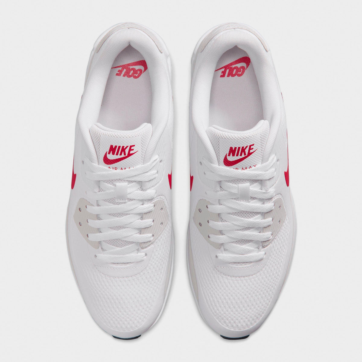 Men's Nike Air Max 90 Golf Shoes - White/Photon Dust/Midnight Navy/Fire Red - view 5