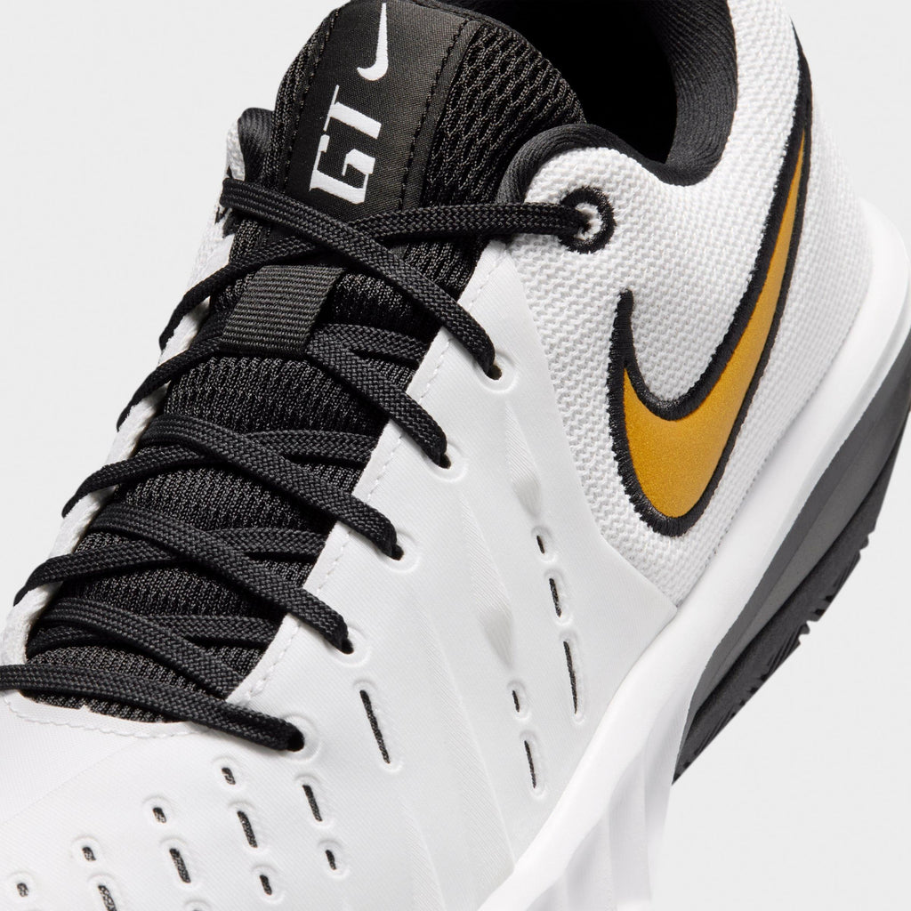 Men's Nike G.T. Cut Academy 2 Basketball Shoes - White/Black/Metallic Gold - view 3