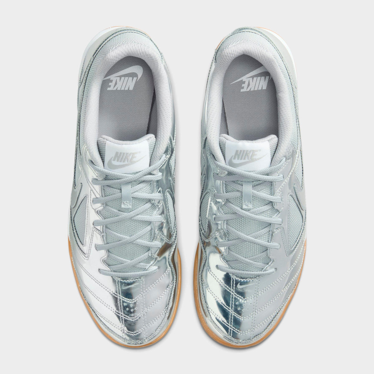 Men's Nike Gato LV8 Casual Shoes - Metallic Silver/White/Gum Light Brown/Metallic Silver - view 5