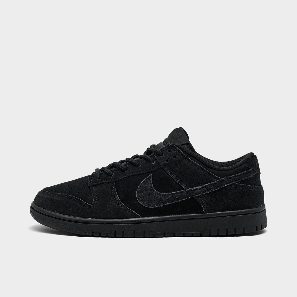 Men's Nike Dunk Low Retro SE Suede Casual Shoes - Black/Black/Black