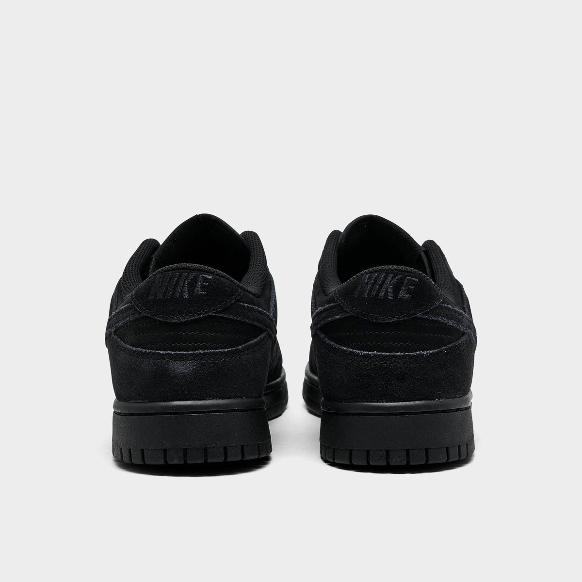Men's Nike Dunk Low Retro SE Suede Casual Shoes - Black/Black/Black - view 4
