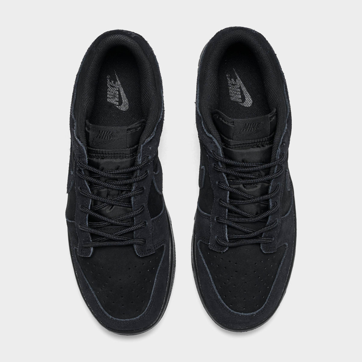 Men's Nike Dunk Low Retro SE Suede Casual Shoes - Black/Black/Black - view 5