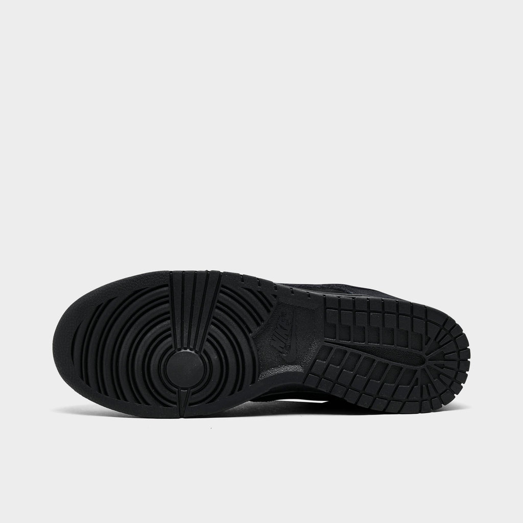 Men's Nike Dunk Low Retro SE Suede Casual Shoes - Black/Black/Black - view 6
