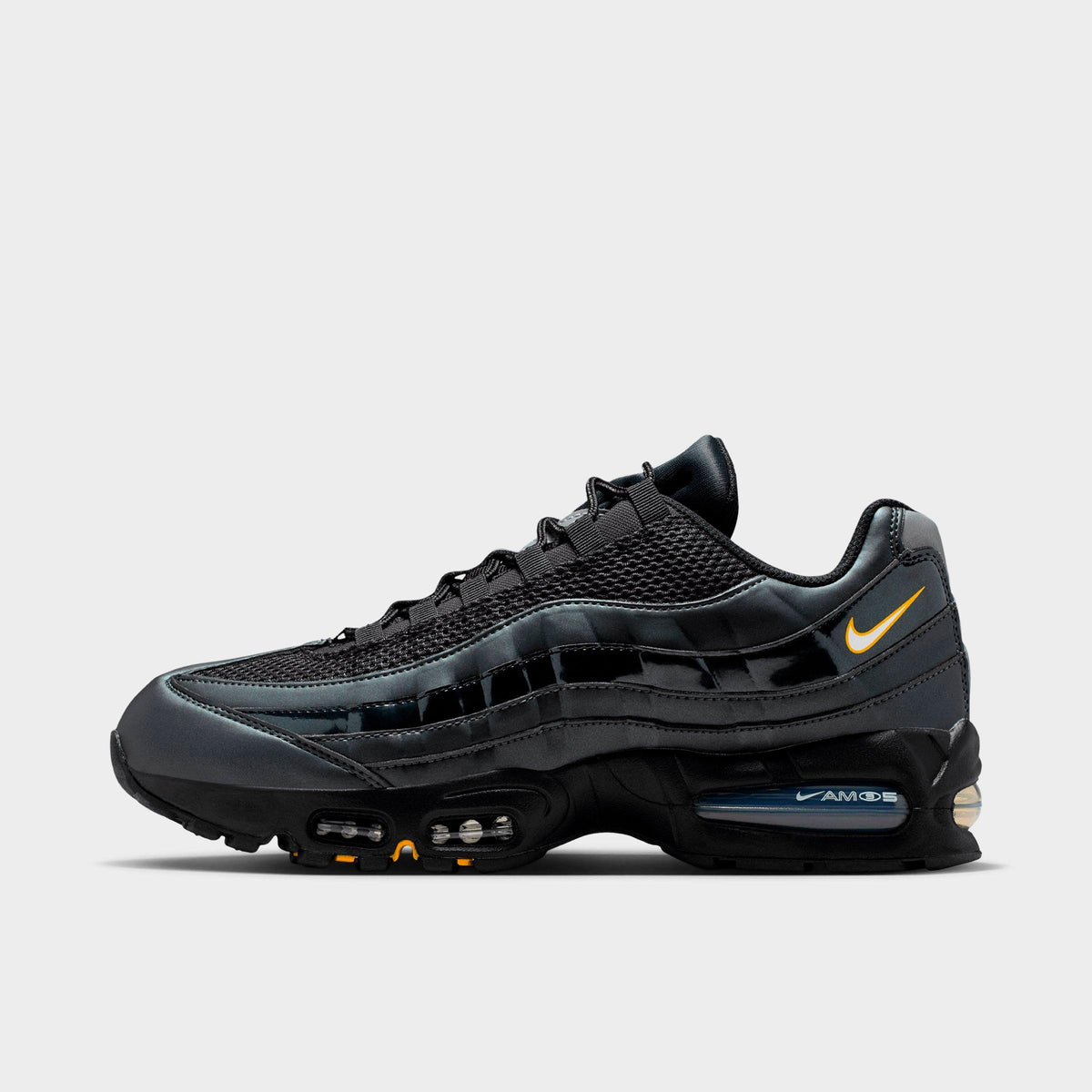 Men's Nike Air Max 95 Big Bubble Total 90 Casual Shoes - Black/University Gold/Metallic Silver/White