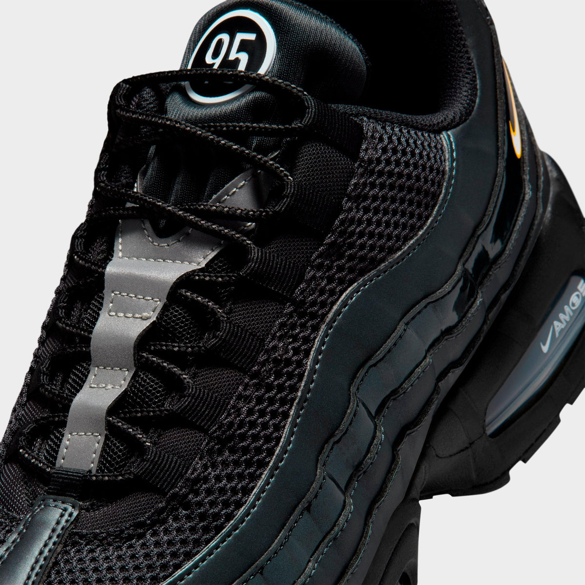 Men's Nike Air Max 95 Big Bubble Total 90 Casual Shoes - Black/University Gold/Metallic Silver/White - view 3