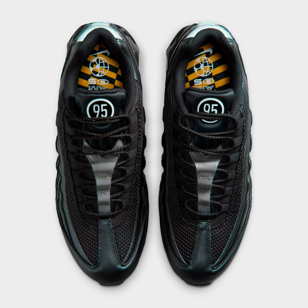 Men's Nike Air Max 95 Big Bubble Total 90 Casual Shoes - Black/University Gold/Metallic Silver/White - view 5