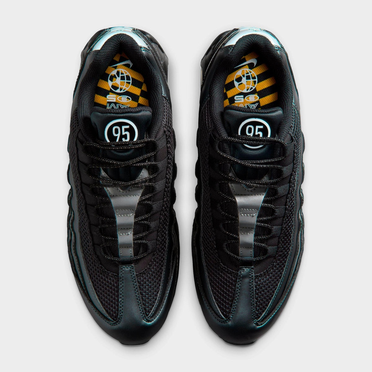 Men's Nike Air Max 95 Big Bubble Total 90 Casual Shoes - Black/University Gold/Metallic Silver/White - view 5