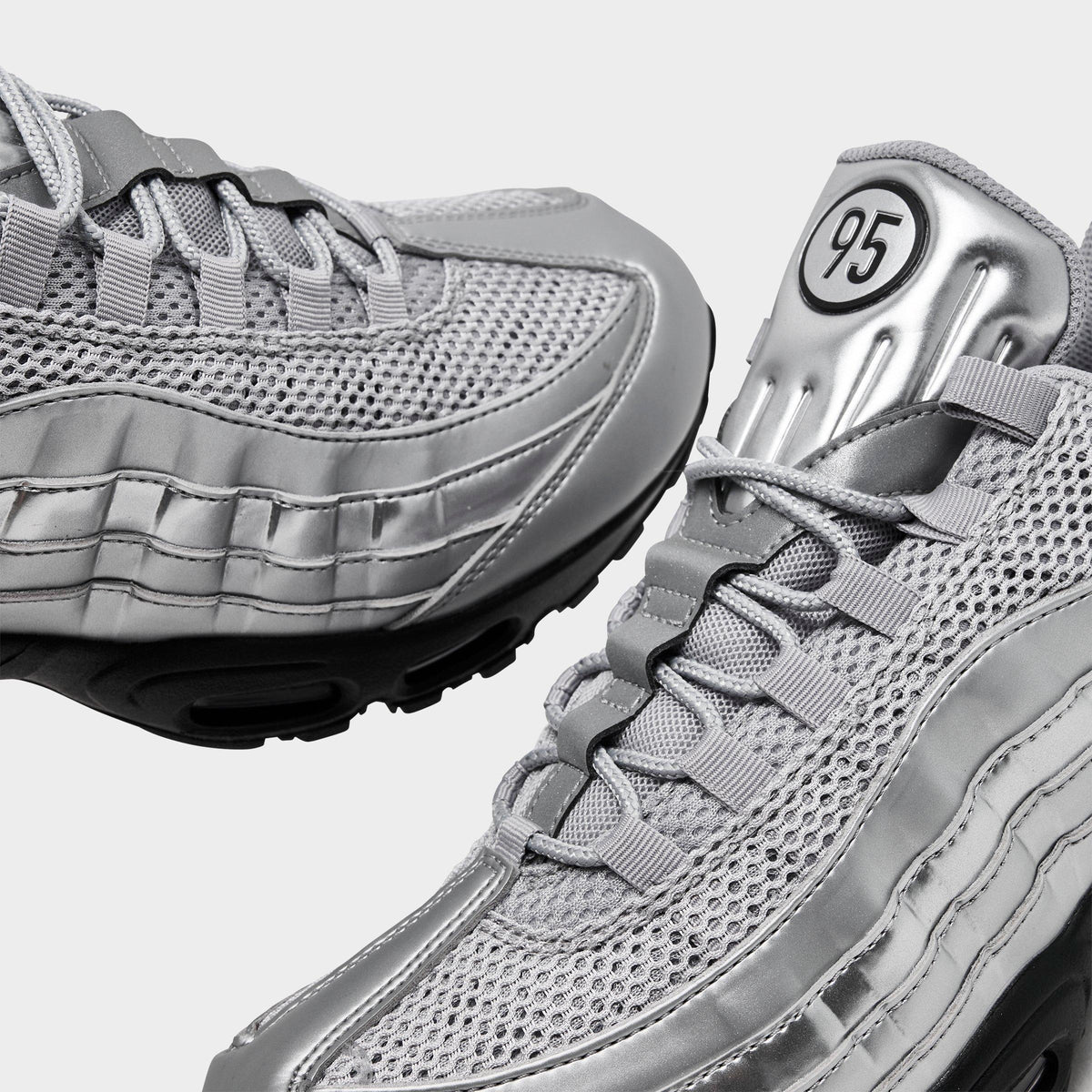 Men's Nike Air Max 95 Big Bubble Total 90 Casual Shoes - Metallic Silver/Black/Black - view 3