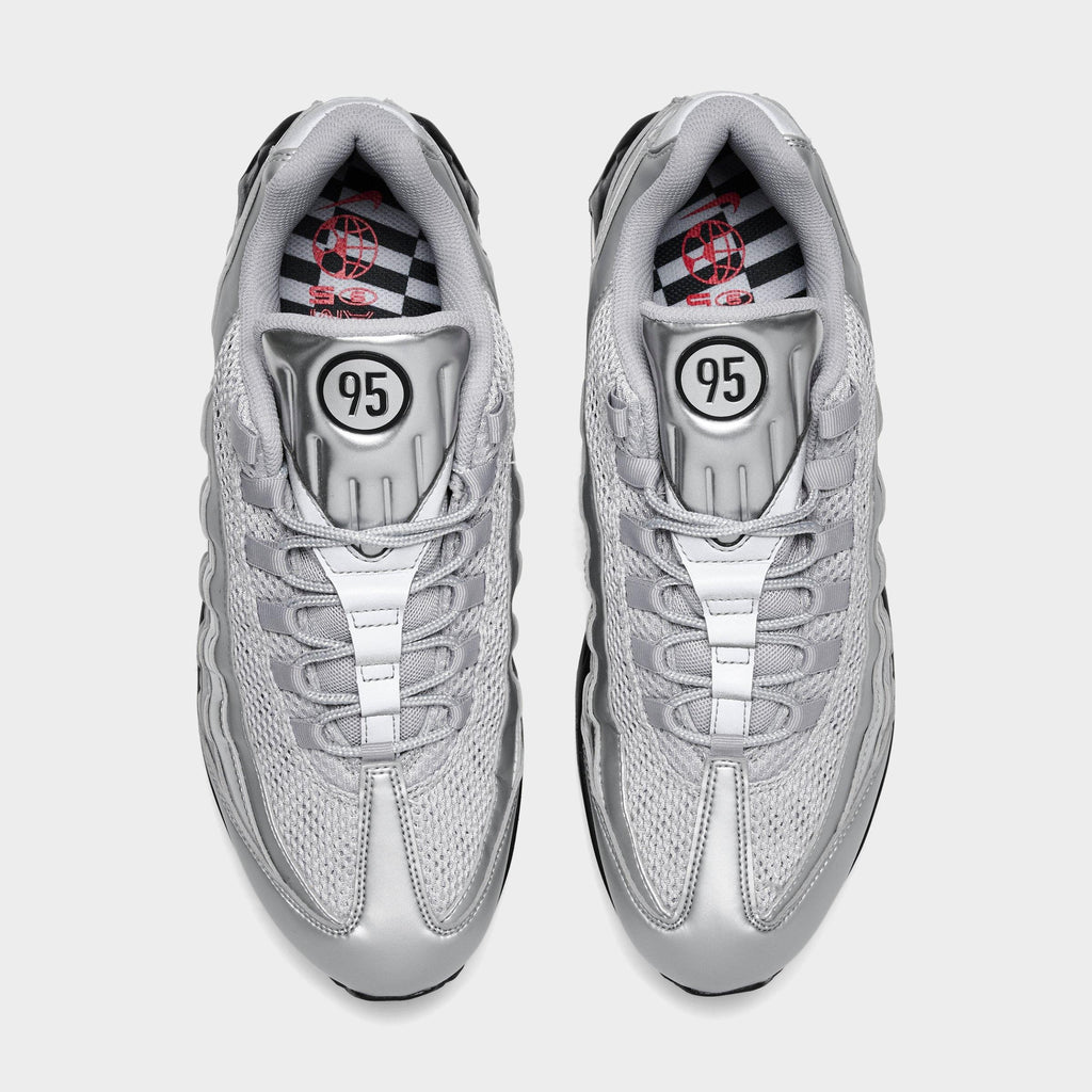Men's Nike Air Max 95 Big Bubble Total 90 Casual Shoes - Metallic Silver/Black/Black - view 5
