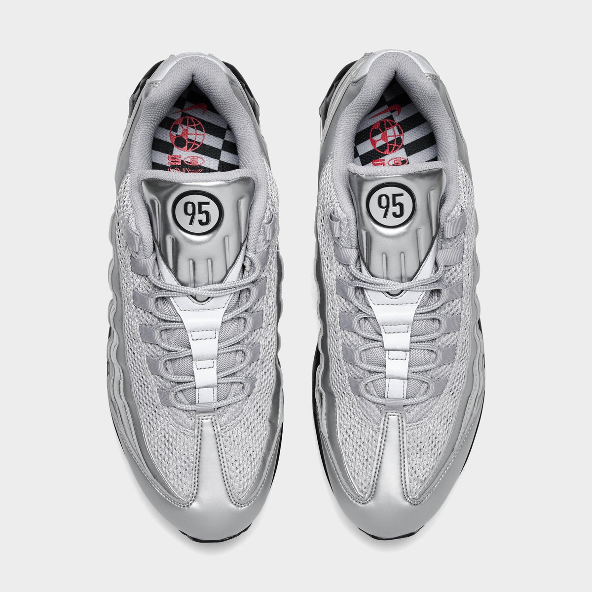 Men's Nike Air Max 95 Big Bubble Total 90 Casual Shoes - Metallic Silver/Black/Black - view 5